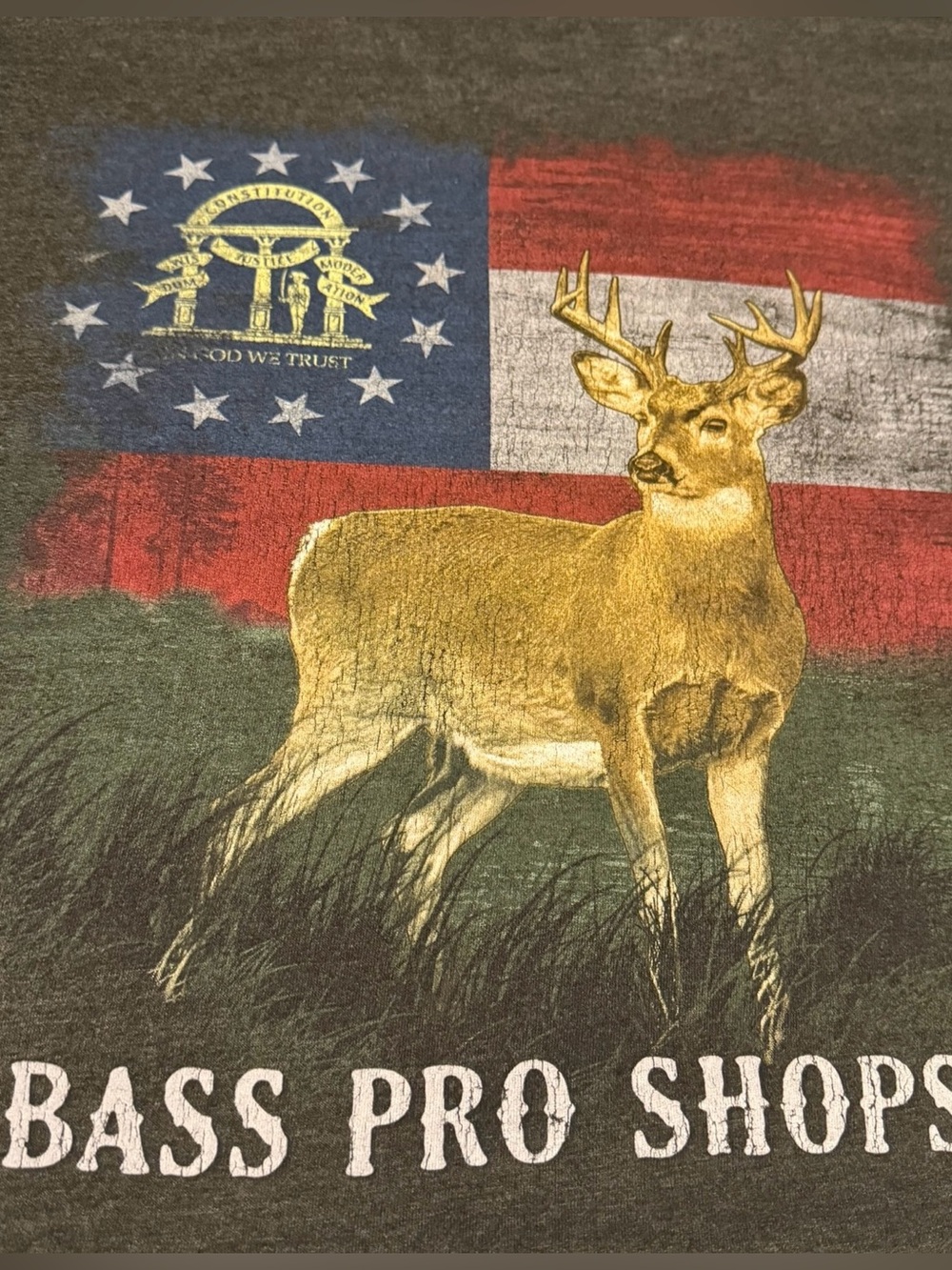 Bass Pro Shops Georgia Flag Deer Hunting Short Sleeve Tee T Shirt Unisex